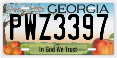 GA license plate PWZ3397