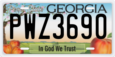 GA license plate PWZ3690
