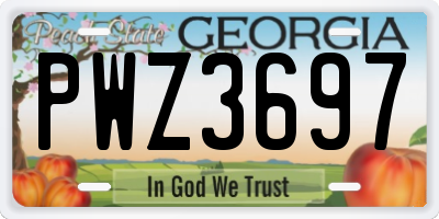 GA license plate PWZ3697