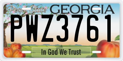 GA license plate PWZ3761