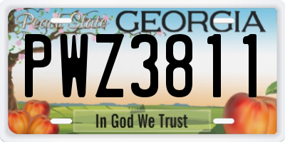 GA license plate PWZ3811