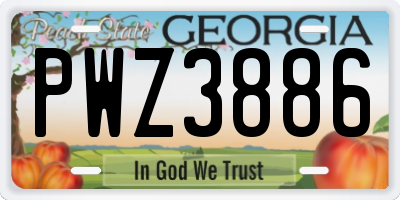 GA license plate PWZ3886