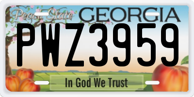 GA license plate PWZ3959