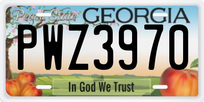 GA license plate PWZ3970