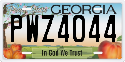 GA license plate PWZ4044