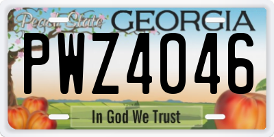 GA license plate PWZ4046