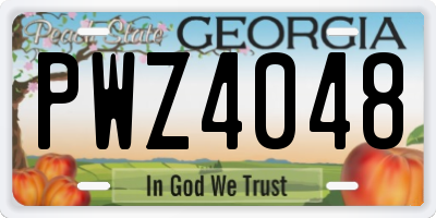 GA license plate PWZ4048
