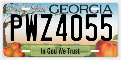 GA license plate PWZ4055