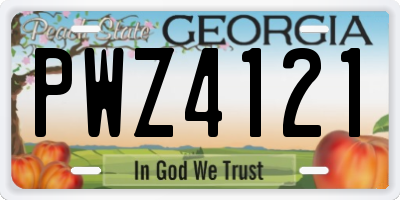 GA license plate PWZ4121
