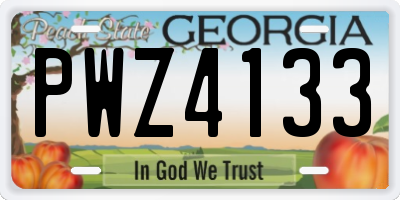 GA license plate PWZ4133