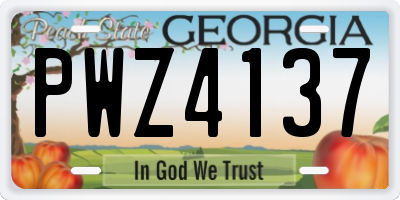 GA license plate PWZ4137