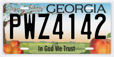 GA license plate PWZ4142