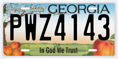 GA license plate PWZ4143