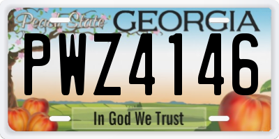 GA license plate PWZ4146