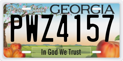 GA license plate PWZ4157