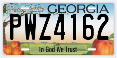 GA license plate PWZ4162