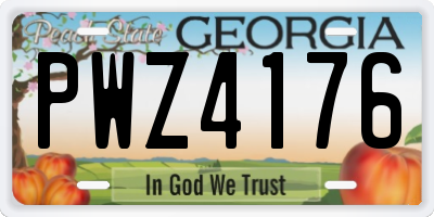 GA license plate PWZ4176