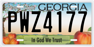 GA license plate PWZ4177