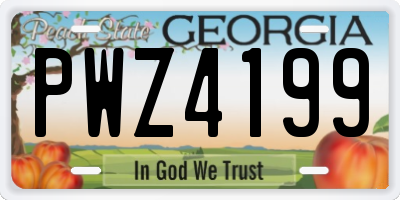 GA license plate PWZ4199