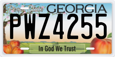 GA license plate PWZ4255