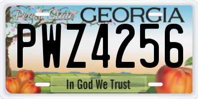 GA license plate PWZ4256
