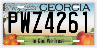 GA license plate PWZ4261
