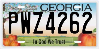 GA license plate PWZ4262
