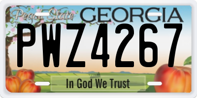 GA license plate PWZ4267