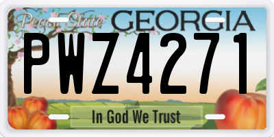 GA license plate PWZ4271