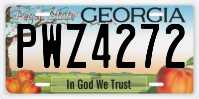 GA license plate PWZ4272