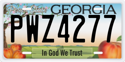 GA license plate PWZ4277