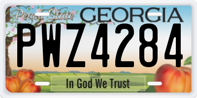 GA license plate PWZ4284