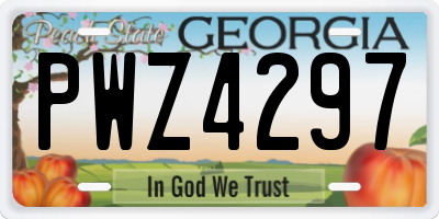 GA license plate PWZ4297