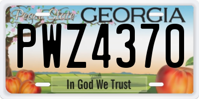 GA license plate PWZ4370