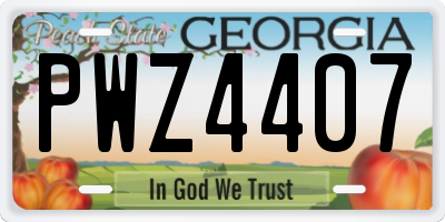 GA license plate PWZ4407