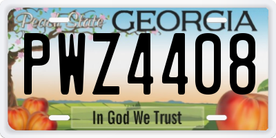 GA license plate PWZ4408