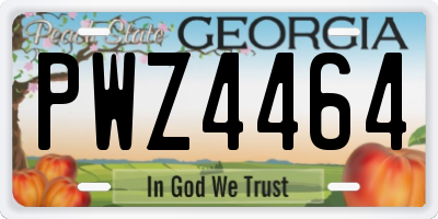 GA license plate PWZ4464