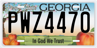 GA license plate PWZ4470