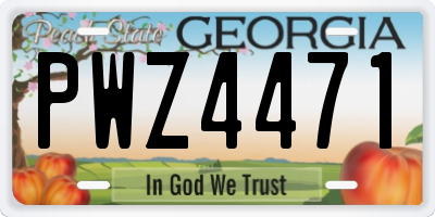 GA license plate PWZ4471