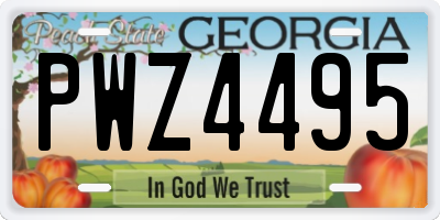 GA license plate PWZ4495