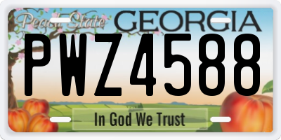 GA license plate PWZ4588