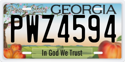 GA license plate PWZ4594