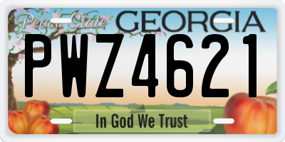 GA license plate PWZ4621
