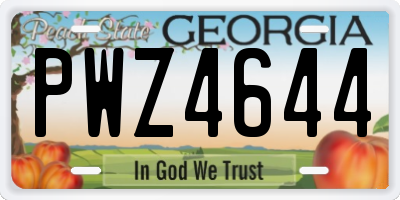 GA license plate PWZ4644