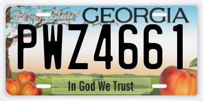 GA license plate PWZ4661