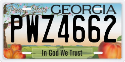 GA license plate PWZ4662