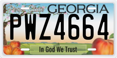 GA license plate PWZ4664