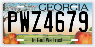GA license plate PWZ4679