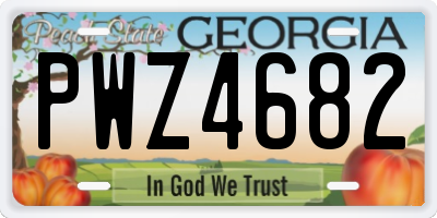 GA license plate PWZ4682