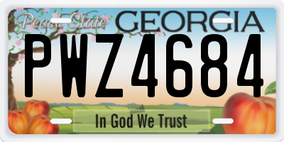 GA license plate PWZ4684